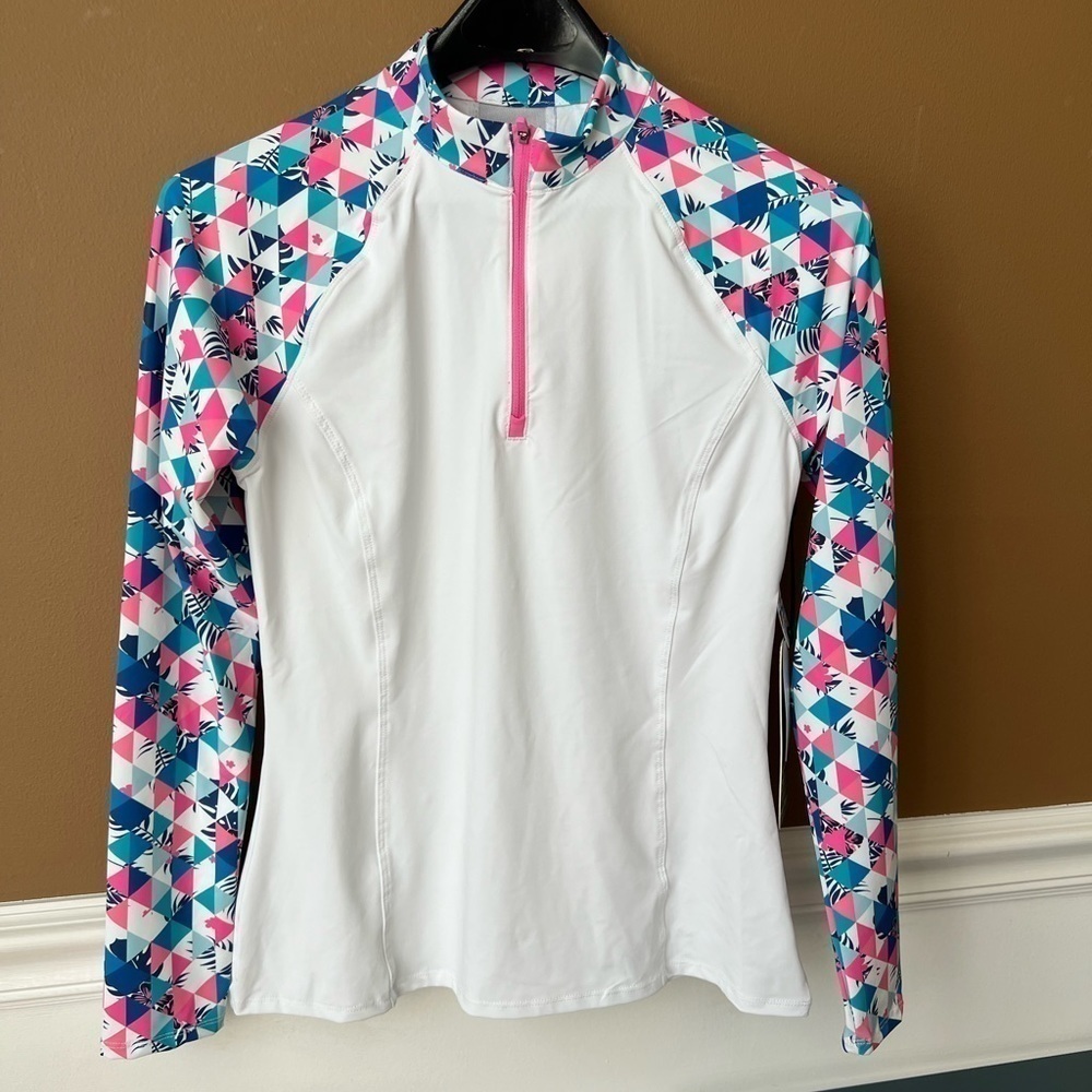 Kyoden Women’s Golf Mock Neck Long Sleeve Top Size P/S Petite UPF 50 - Picture 3 of 6